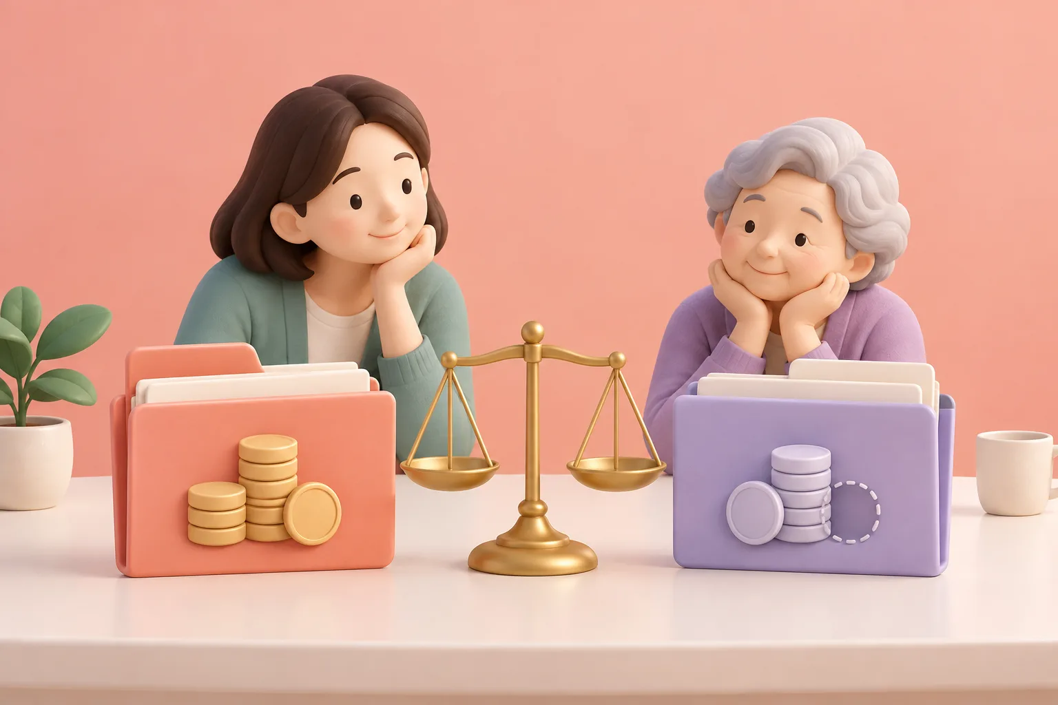 가족요양센터 급여와 공제 조건은 어떻게 비교하나요?를 표현한 일러스트
